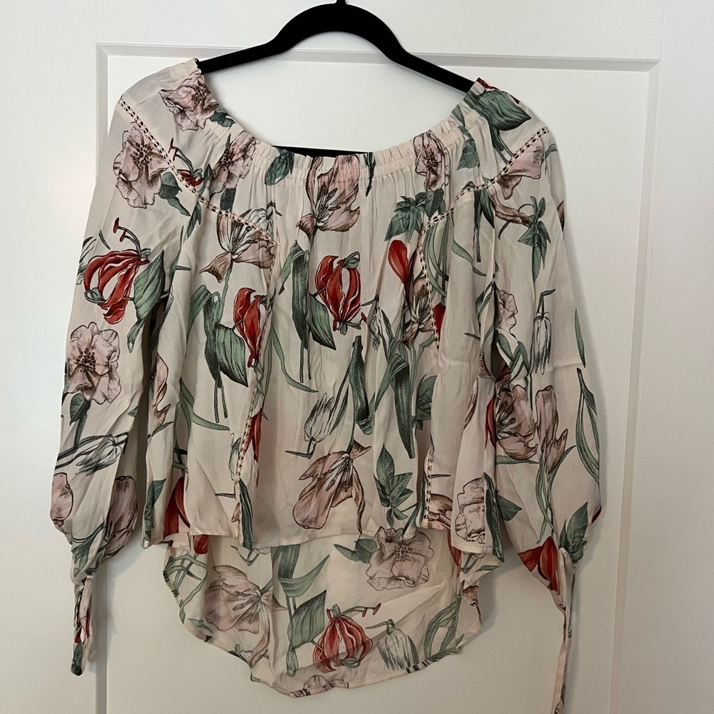 Off the shoulder high low blouse
